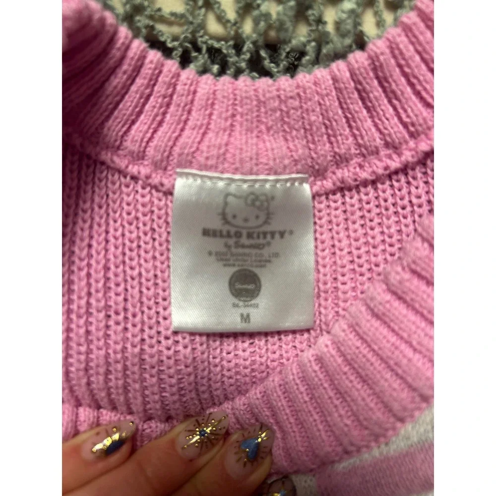 Hello Kitty Checkerboard Sweater Vest Pink White Women's Size‎ M